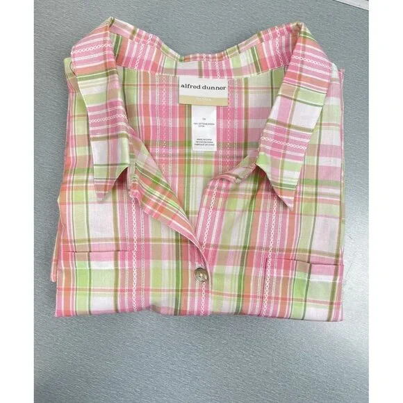 ALFRED DUNNER MIAMI BEACH WOMEN'S 3/4 Sleeve Fit Button-Down Shirt 3X - Picture 4 of 16